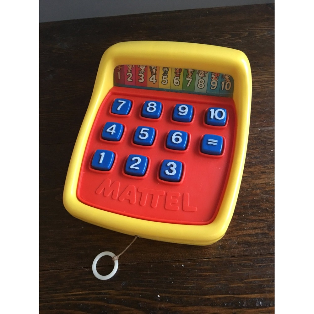 1975‎ Mattel Tuff Stuff Calculator push pull play Vintage Preschool Toy toddler